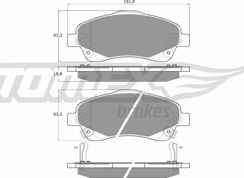 TOMEX brakes TX 13-61 - Kit de plaquettes de frein, frein à disque cwaw.fr