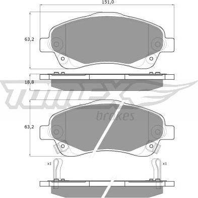 TOMEX brakes TX 13-61 - Kit de plaquettes de frein, frein à disque cwaw.fr