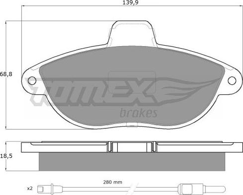 TOMEX brakes TX 13-35 - Kit de plaquettes de frein, frein à disque cwaw.fr