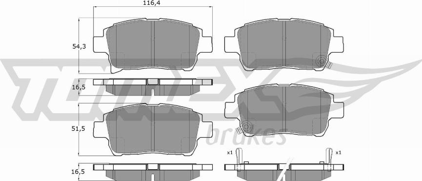 TOMEX brakes TX 13-76 - Kit de plaquettes de frein, frein à disque cwaw.fr