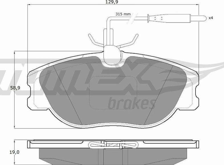 TOMEX brakes TX 12-442 - Kit de plaquettes de frein, frein à disque cwaw.fr