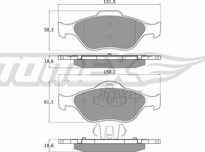 TOMEX brakes TX 12-55 - Kit de plaquettes de frein, frein à disque cwaw.fr