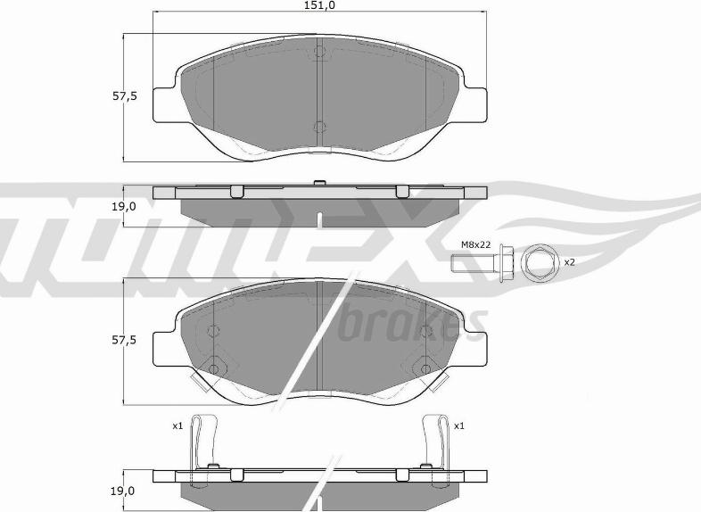 TOMEX brakes TX 12-501 - Kit de plaquettes de frein, frein à disque cwaw.fr