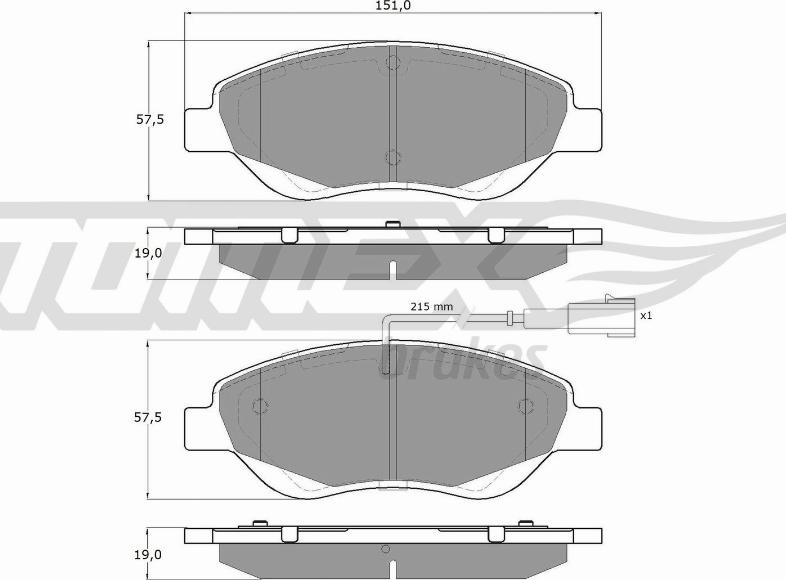 TOMEX brakes TX 12-50 - Kit de plaquettes de frein, frein à disque cwaw.fr