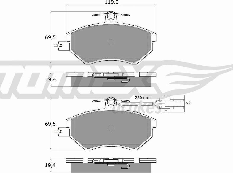 TOMEX brakes TX 12-04 - Kit de plaquettes de frein, frein à disque cwaw.fr