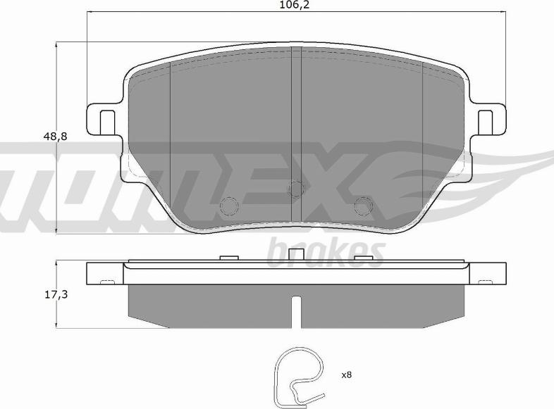 TOMEX brakes TX 12-08 - Kit de plaquettes de frein, frein à disque cwaw.fr