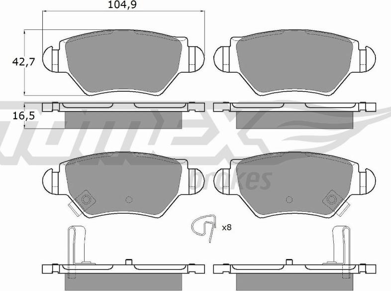 TOMEX brakes TX 12-14 - Kit de plaquettes de frein, frein à disque cwaw.fr