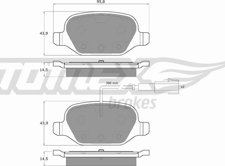 TOMEX brakes TX12-702 - Kit de plaquettes de frein, frein à disque cwaw.fr