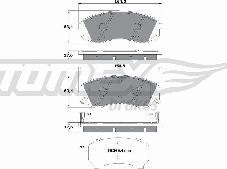 TOMEX brakes TX 17-49 - Kit de plaquettes de frein, frein à disque cwaw.fr