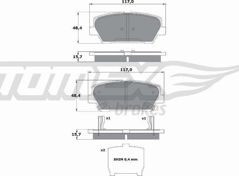 TOMEX brakes TX 17-45 - Kit de plaquettes de frein, frein à disque cwaw.fr