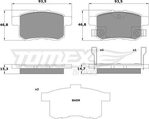 TOMEX brakes TX 17-54 - Kit de plaquettes de frein, frein à disque cwaw.fr