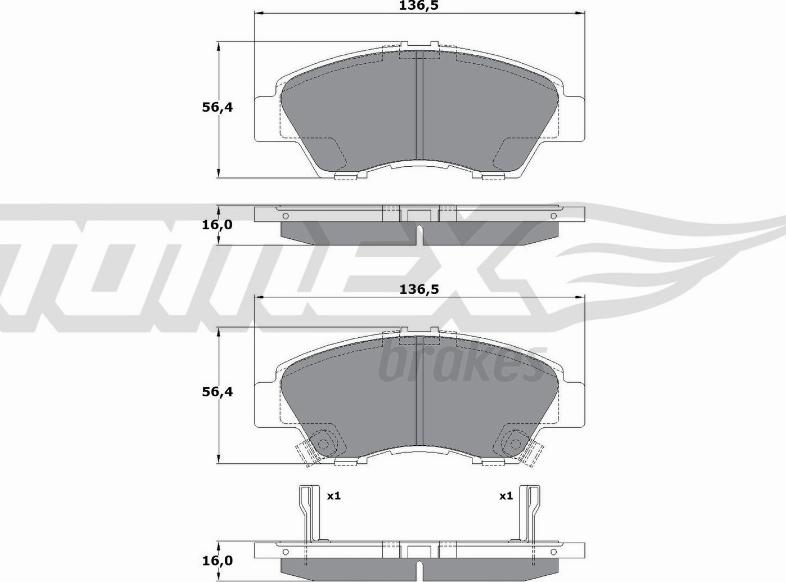 TOMEX brakes TX 17-55 - Kit de plaquettes de frein, frein à disque cwaw.fr