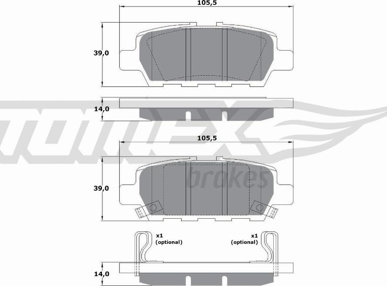 TOMEX brakes TX 17-57 - Kit de plaquettes de frein, frein à disque cwaw.fr