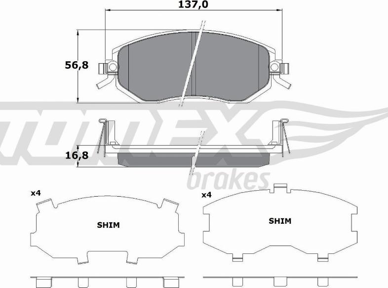 TOMEX brakes TX 17-65 - Kit de plaquettes de frein, frein à disque cwaw.fr