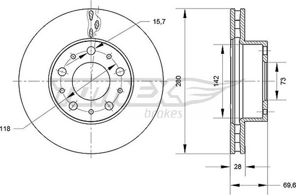 TOMEX brakes TX 70-95 - Disque de frein cwaw.fr