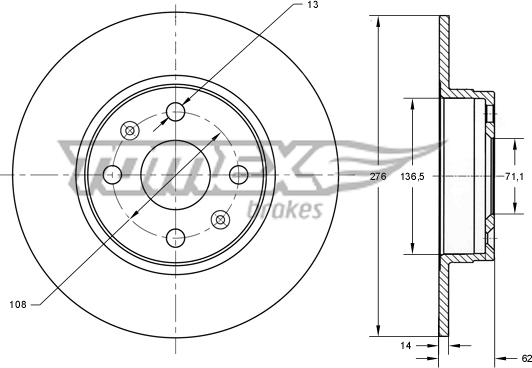 TOMEX brakes TX 73-67 - Disque de frein cwaw.fr