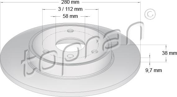 Topran 407 933 - Disque de frein cwaw.fr