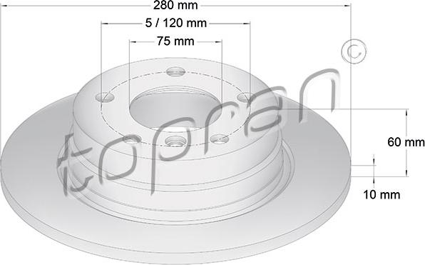 Topran 500 564 - Disque de frein cwaw.fr