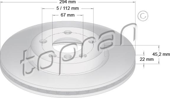 Topran 503 019 - Disque de frein cwaw.fr