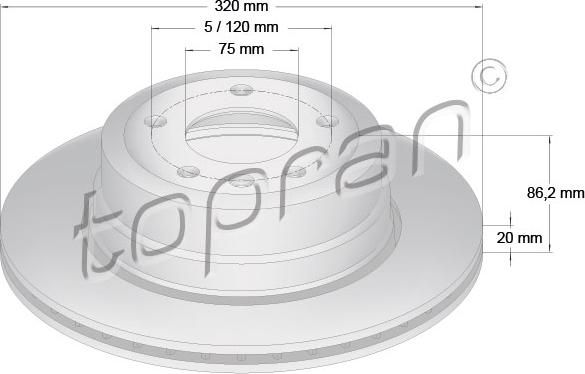 Topran 502 874 - Disque de frein cwaw.fr