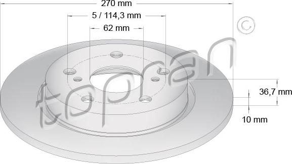 Topran 600 592 - Disque de frein cwaw.fr