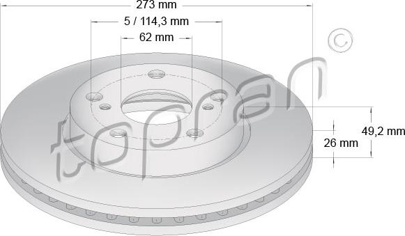 Topran 600 588 - Disque de frein cwaw.fr