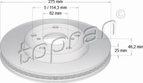 Topran 600 612 - Disque de frein cwaw.fr