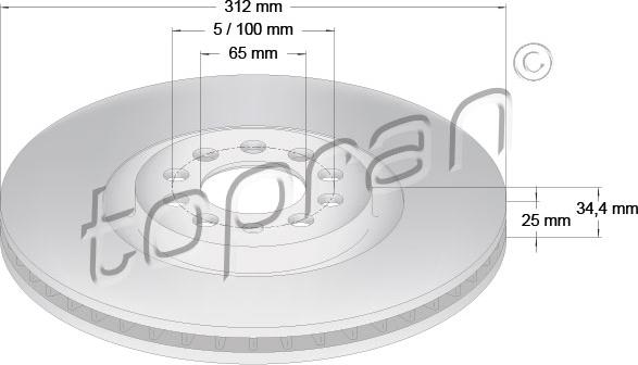 Topran 109 524 - Disque de frein cwaw.fr