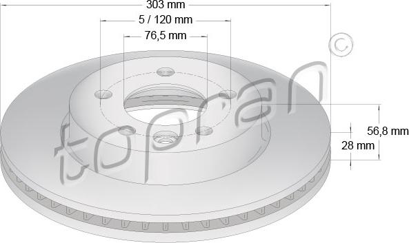 Topran 114 024 - Disque de frein cwaw.fr