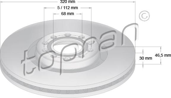 Topran 110 432 - Disque de frein cwaw.fr