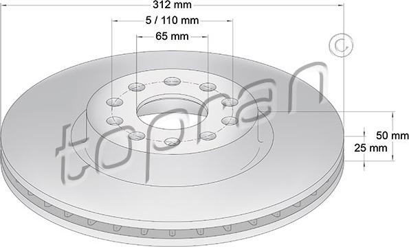 Topran 110 073 - Disque de frein cwaw.fr