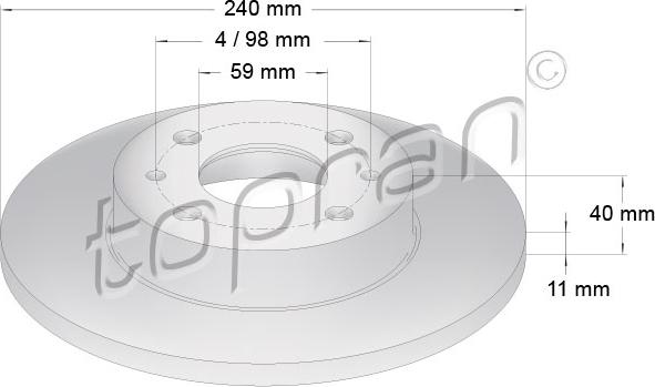 Topran 304 230 - Disque de frein cwaw.fr