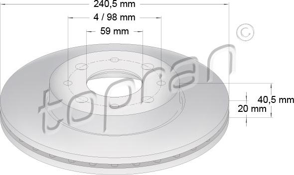 Topran 304 231 - Disque de frein cwaw.fr