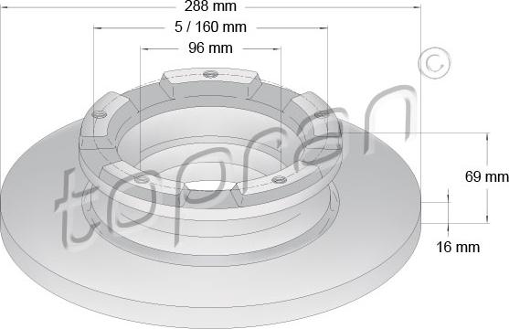 Topran 305 045 - Disque de frein cwaw.fr