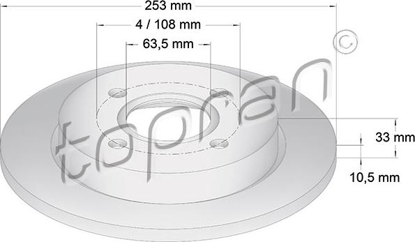 Topran 300 293 - Disque de frein cwaw.fr