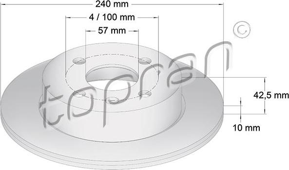 Topran 205 525 - Disque de frein cwaw.fr