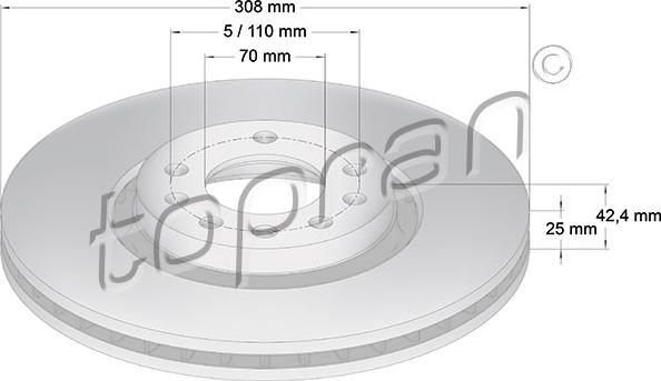 Topran 206 966 - Disque de frein cwaw.fr