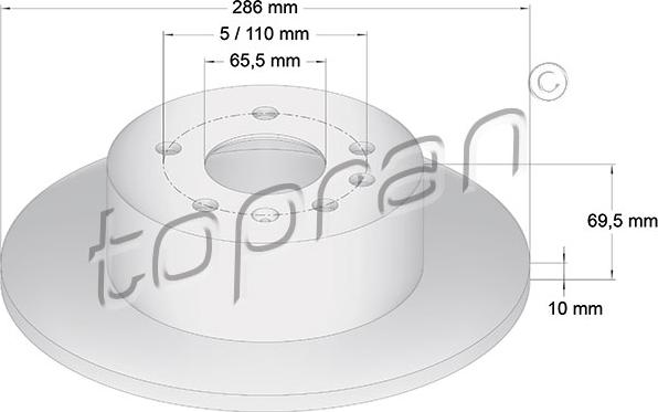 Topran 200 951 - Disque de frein cwaw.fr