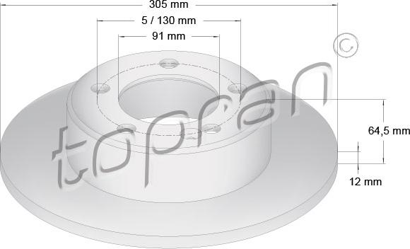 Topran 208 551 - Disque de frein cwaw.fr