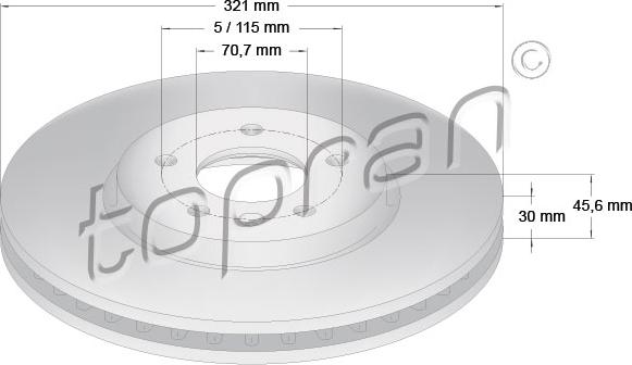 Topran 208 688 - Disque de frein cwaw.fr