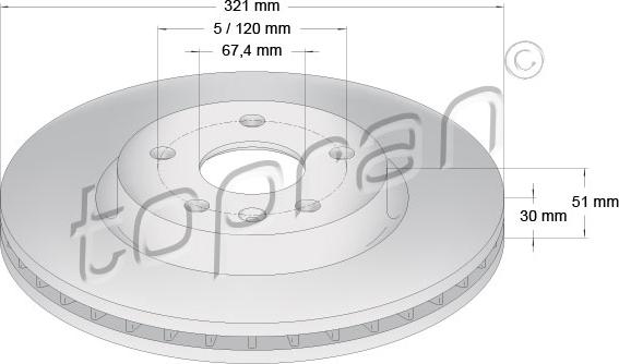 Topran 208 004 - Disque de frein cwaw.fr