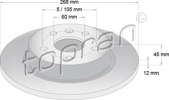 Topran 208 309 - Disque de frein cwaw.fr