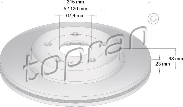 Topran 208 306 - Disque de frein cwaw.fr