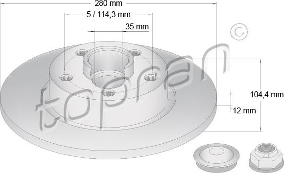 Topran 701 922 - Disque de frein cwaw.fr