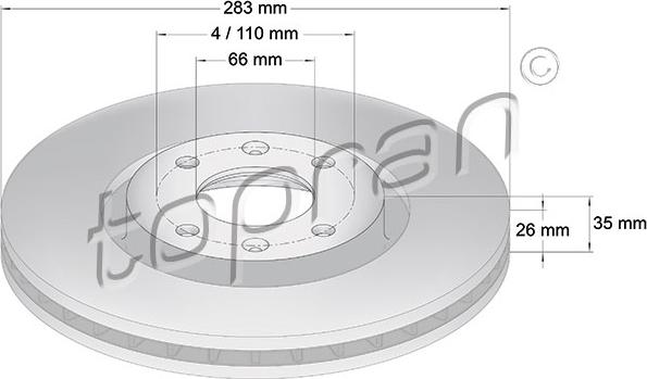 Topran 720 248 - Disque de frein cwaw.fr