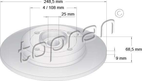 Topran 721 185 - Disque de frein cwaw.fr