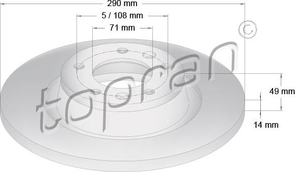 Topran 722 487 - Disque de frein cwaw.fr