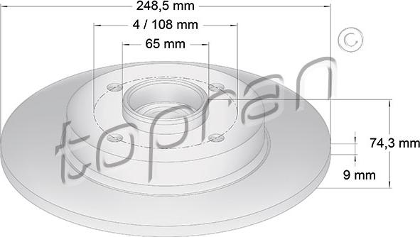 Topran 722 599 - Disque de frein cwaw.fr