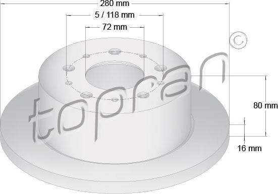 Topran 722 596 - Disque de frein cwaw.fr