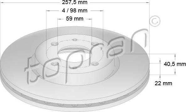 Topran 722 598 - Disque de frein cwaw.fr